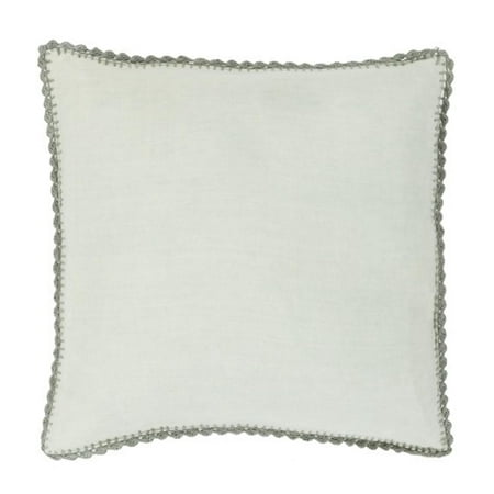 18 Solid Sage Green With Elephant Gray Trim Woven Decorative