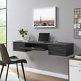 thumbnail image 2 of Computer Work Desk, Charcoal Grey Gray, Wood, Modern Contemporary, Mid Century Home Business Office Furniture, 2 of 10