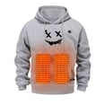 thumbnail image 3 of LEKDFST Heated Hoodies for Men Graphic 5 Heating Zones Lightweight USB Rechargeable Heated Jacket Heating Sweatshirt Battery Not Included Grey M, 3 of 4