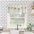thumbnail image 5 of Windows Valances Curtain Daisy Floral Kitchen Valances Rod Pocket Short Curtain Panels Spring Flower Wood Grain Retro Window Treatment Topper Curtains for Living Bedroom Garden 54x18'''', 5 of 5