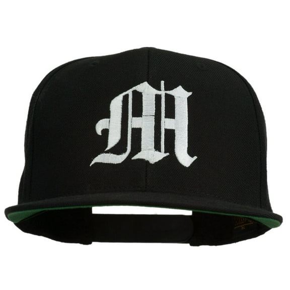 Old English M Embroidered Cap - Black OSFM