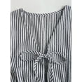 thumbnail image 6 of Women'S Summer Two-Piece Suit Striped Print Sleeveless Lace-Up Vest Tank Top Pants Beach Holiday Set Black L, 6 of 8