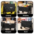 thumbnail image 4 of Outdoor Rolling Wagon Utility Cart, Wagons Grocery Cart with Wheels, Garden Cart with Adjustable Handle, Beach Cart with 2 Mesh Cup Holders, for Outdoor, Beaches, Gardens, Parks, Shopping, 4 of 7