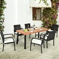 thumbnail image 1 of Gymax 7PCS Patio Rattan Dining Set Wooden Table Top Cushioned Chair Garden, 1 of 10