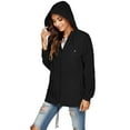 thumbnail image 6 of Lovskoo 2024 Rain Jacket for Women Solid Color Outdoor Hooded Windproof Loose with Pocket Coat Outdoor Raincoat Windbreaker for Hiking Travel Black, 6 of 9