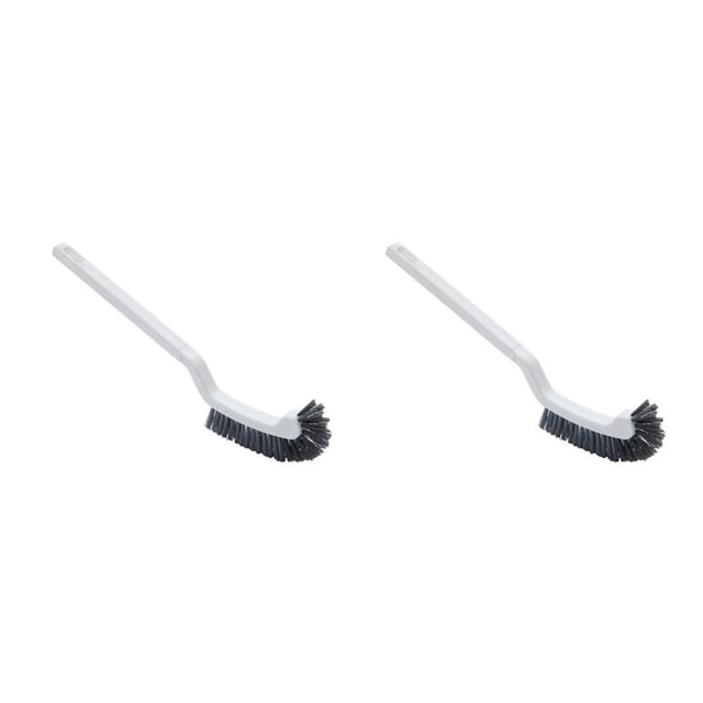 Injueey Herramienta de curvada con ranura para cepillo de baño, cepillo para quitar manchas de mango largo de plástico colgante, blanco Blanco 2piezas Injueey CBP042007