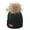 Black, variant on Kids Winter Hat Toddler Knitted Pom Beanie Hat Cotton Lined Faux Fur Pom Pom Cap Baby Girls Boys Beanies