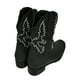 thumbnail image 4 of Oucaili - Botas vaqueras para mujer, estilo retro, bordadas, a media pantorrilla, punta cuadrada, botas vaqueras, 4 of 4