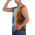 thumbnail image 3 of Fotbe Men's Red And Blue Flame Waves Print Men's Sleeveless Muscle Tank Tops Casual T-Shirts for Gym Workout Beach-XX-Large, 3 of 8