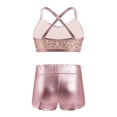 thumbnail image 2 of Aislor Kids Girls 2-Piece Sports Dance Outfits Crop Tops with Booty Shorts Activewear Set, 2 of 7