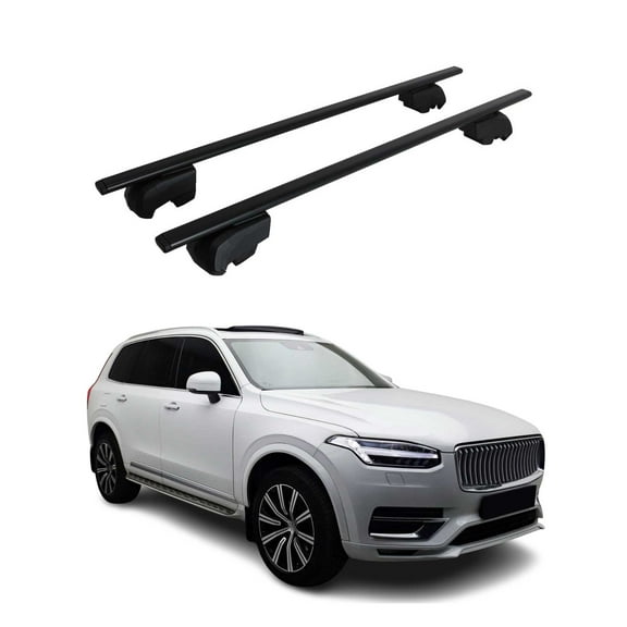 OMAC Roof Racks Luggage Carrier Cross Bars Iron for Volvo XC90 2020-2025 Black 2 Pcs Anti-Theft for Travel Kayak Canoe Surf Ski Snowboard Camping