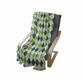 thumbnail image 4 of Geometric Soft Flannel Fleece Throw Blanket, Classical Diamond Line Pattern with Dotted Lines Vintage Design, Cozy Plush for Indoor and Outdoor Use, 50" x 70", Lime Green Dark Green, by Ambesonne, 4 of 6