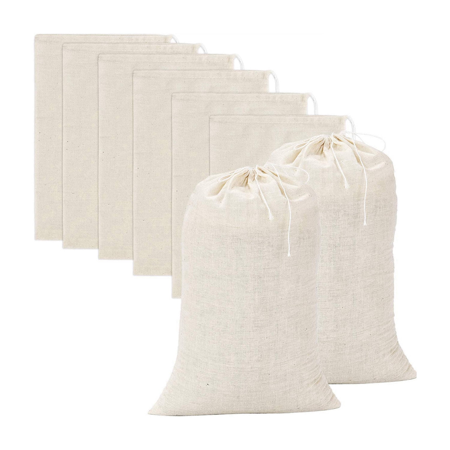 10pcs LARGE 10x12 inch Cotton Muslin Drawstring Reusable Bags 