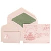 JAM Paper Wedding Invitation Combo Set, 1 Large & 1 Small, Colorful Princess Set, Pink Card with Sage Green Lined Envelope -100/pack