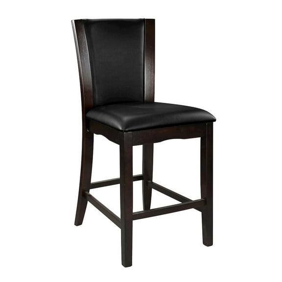 Lexicon Daisy Counter Height Dining Chair in Dark Brown Faux Leather (Set of 2)