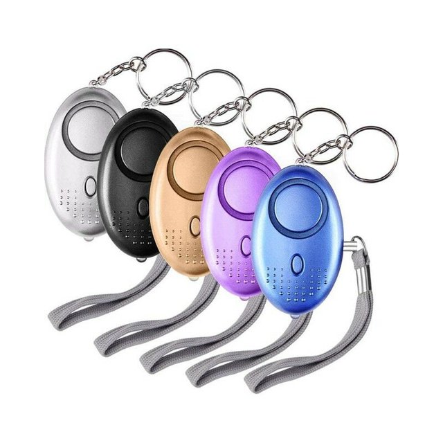 Alarma personal, 5 piezas 140DB Alarma de emergencia con llave de puerta con antorcha Alarma antirrobo con luz LED para mujeres, niños, ancianos
