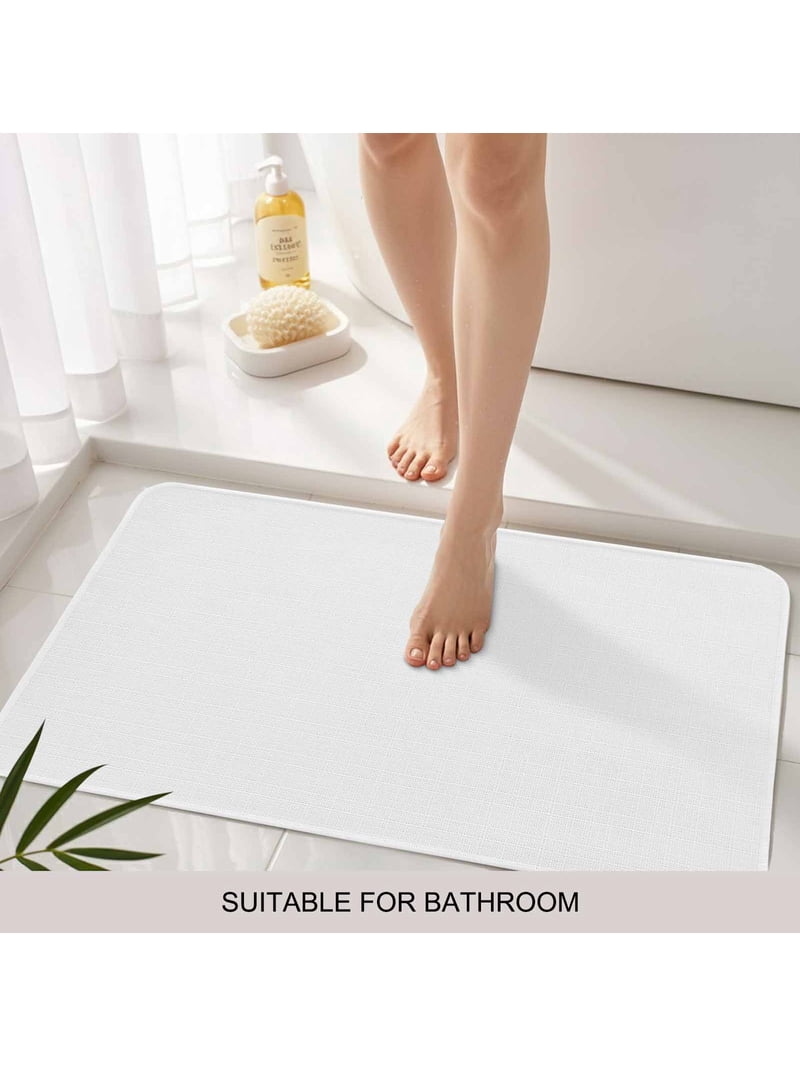 White Door Mat Indoor Outdoor Entrance, Non Slip Small Rug