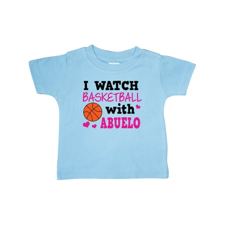 

Inktastic I Watch Basketball with Abuelo Gift Baby Girl T-Shirt