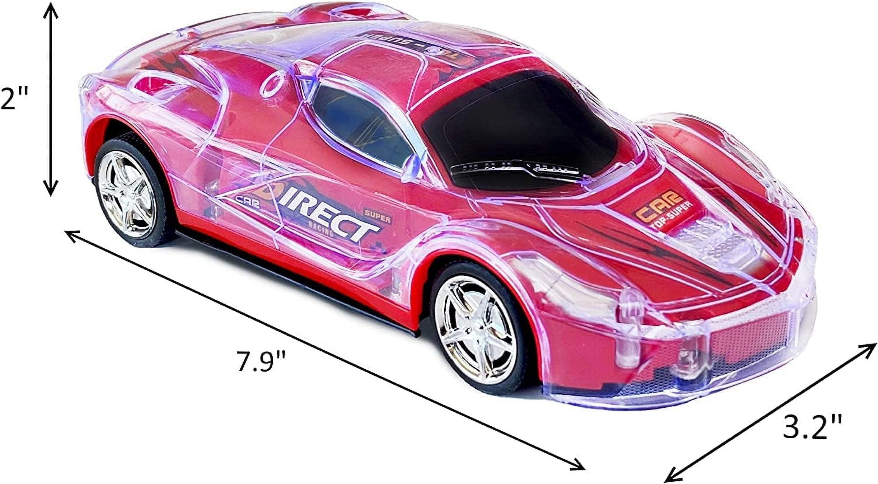 Haktoys 2-Pack Remote Control Sports Cars: Set of Two Radio Control Racing Toy Vehicles with LED Flashing Lights - Perfect for Two Players