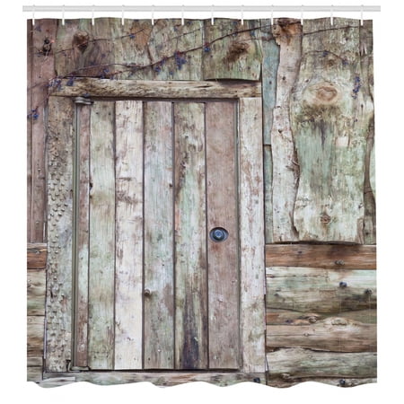Rustic Shower Curtain Old Rustic Barn Door Cottage Country Cabin