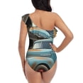 thumbnail image 5 of Sikiie Vintage Truck Farm Scene Print Women One Piece Swimsuits Tummy Control One Shoulder Bathing Suits Ruffle Swimwear, From S to XXL-Medium, 5 of 6