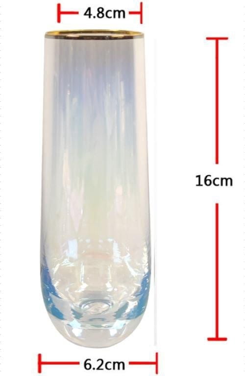 Holiday Time Jingle Mingle Clear Irridescent Champagne Glass,100% Soda Lime Glass, 10.15Oz, 1 Piece