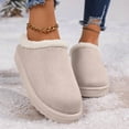thumbnail image 2 of CHUMUD Slippers for Women Suede Leather Slippers with Faux Sherpa Collar Slip on Cozy Winter House Slippers for Indoor Outdoor, 2 of 5