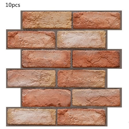 3d Stereo Tile Stickers Red Brick Self-Adhesive Wall Stickers Living