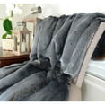 thumbnail image 4 of Plutus Tissavel Faux Fur Handmade Throw/Blanket-Color:Blue/Amber,Size:70"W x 90"L, 4 of 4