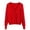 Red, variant on Fiaer Womens Cropped Knitted Cardigan Sweaters Long Sleeves Deep V Neck Oversized Button Down Solid Color Tops Yellow L