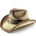 thumbnail image 5 of Classic Western Cowboy Hat for Men and Women, Shapeable Big Wide Brim Cowgirl Hat with Embroidery Halloween Accessory, 5 of 8