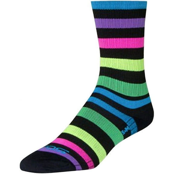 SockGuy SGX 6in Night Bright Performance Cycling/Running Socks (Night Bright - L/XL)