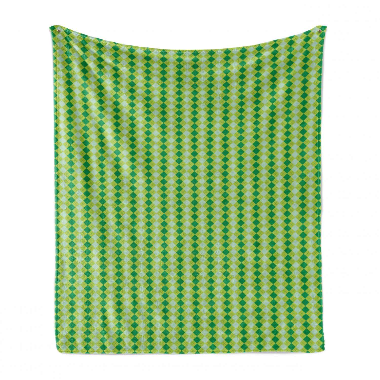 Cozy Plush for Indoor and Outdoor Use Monochrome Geometric Pattern with Diagonal Square Check Ambesonne Abstract Green Soft Flannel Fleece Throw Blanket Green Almond Green 50 x 60 