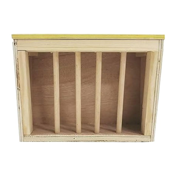 Yinanstore Wood Rabbit Hay Feeder Rack Rabbit Cage Accessories Container Minimizing Waste Rabbit Food Dispenser for Chinchilla Bunny
