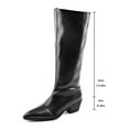 thumbnail image 4 of Heisall Women's Knee-High Boots Winter Below-Knee Length Solid Color Pointed Toe Chunky Heel Low Heel Fashion Casual, 4 of 8