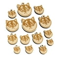 thumbnail image 1 of Husky Dog Face Puppy Eyes Wood Mini Charms Shapes DIY Craft Jewelry - With Hole - 14mm (26pcs), 1 of 7
