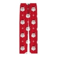 thumbnail image 3 of Adeawade Mens Christmas Pants Elastic Waist Drawstring Xmas Pajamas Sleepwear Pants With Pocket Pj Bottoms Wide Leg Slacks Cartoon Santa Prints Casual Trousers Soft Home Wear Hot Pink M, 3 of 6