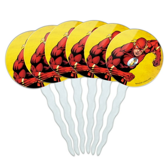 The Flash Character Cupcake Picks Toppers Decoration Set of 6