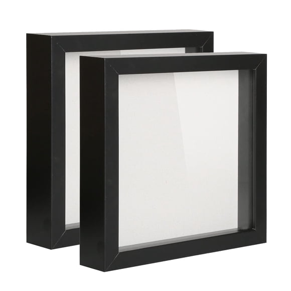 Marco de fotos Shadow Box Muzilife Deep Wood Glass, 20 x 20 cm