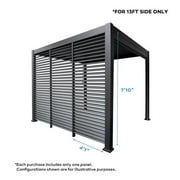 Mirador 10x 13 111S Outdoor Pergola Accessories-Aluminum Fixed Shutter Wall, Charcoal