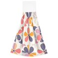 thumbnail image 7 of Yayeee Kitchen Hanging Hand Towels Set of 2 with Loop Bathroom Absorbent Tie Towel, Purple Retro Flower, 7 of 7