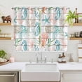 thumbnail image 2 of Teal Red Seahorse Coastal Kitchen Curtains Window Panels, Vintage Nautical Beach Coral Starfish Insulated Window Treatment Curtain, Grommet Curtains for Bedroom/Living Room, 2 Piece 52"Wx63"L, 2 of 8