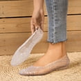 thumbnail image 4 of hopeusnice Perforated Mesh Flat Ballet Flats Women Breathable Daily Casual Footwear Clear 40, 4 of 5