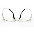 thumbnail image 2 of Super Elastic Memory Ultralight Metal Readers Anti-Blue Light Half Rimless Rectangle Silver Reading Glasses +2.50 for Men, 2 of 3