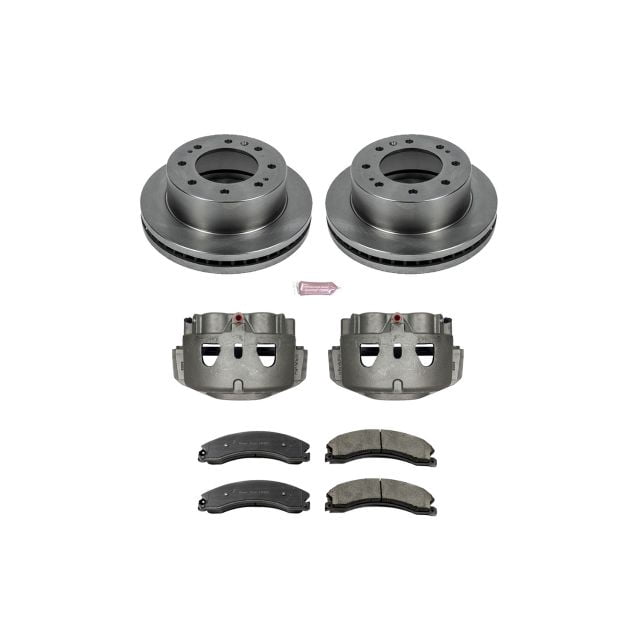 PowerStop Front Stock Replacement Brake Pad and Rotor Kit with Calipers Fits: CHEVROLET GMC Select Models KCOE6258