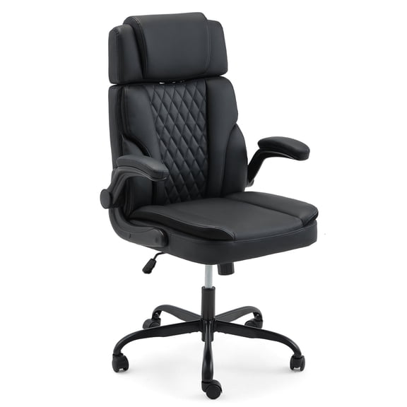 Homhum Ergonomic Big and Tall Desk Chair, Executive Office Chair with Adjustable Headrest, Black