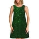 thumbnail image 1 of Disketp Green Sparkling para Vestido sin Mangas para Mujeres, Vestidos de Verano para Mujeres, Casual y Holgado para la Playa, 1 of 7