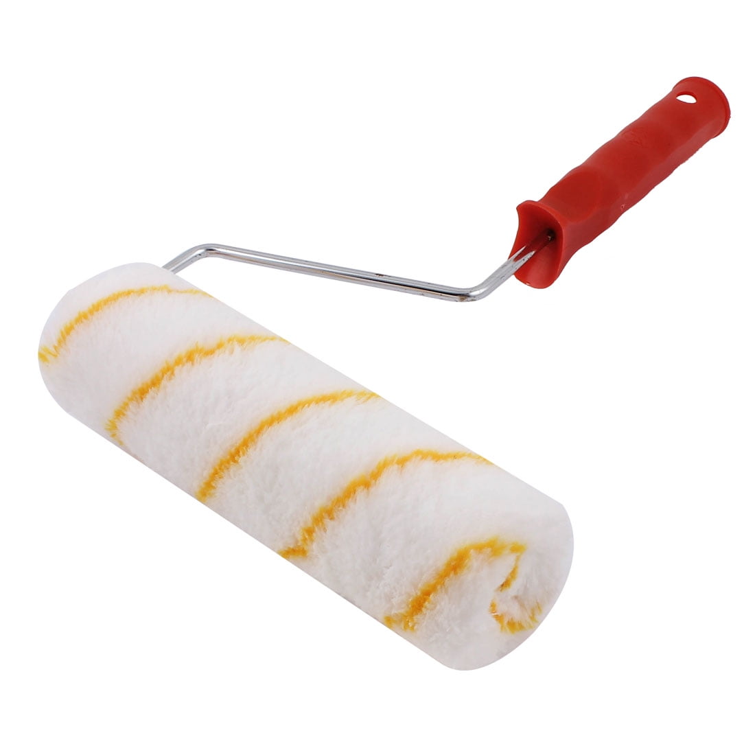 8" Length White Plush Sleeve Cover Plastic Handle Floor Wall Paint