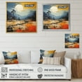 thumbnail image 4 of Designart "Grey Orange Asian horizon I" Abstract Collages Floater Framed Wall Art Living Room, 4 of 7