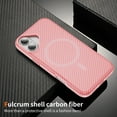 thumbnail image 6 of Allytechgroup Carbon Fiber Case for iPhone 16, Slim Lightweight Magnetic Back Cover Support Wireless Charging Non-Slip Shockproof Anti-Scratch for iPhone 16 Women Men, Pink, 6 of 7